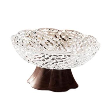 Imagem de IEUDNS Fruteira para Decoração de Casa Bandeja de Frutas com Pé E Drenagem Doméstica, M Clear White, Tamanho real