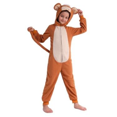 Imagem de Webeasy Macacão infantil de macaco, fantasia de cosplay de animal, roupa de uma peça 12-14 anos