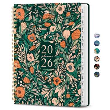 Imagem de Agenda 2026, agenda mensal e semanal para mulheres, janeiro de 2026 a dezembro de 2026, capa dura bonita agenda 2026 livro com abas, encadernação em espiral, perfeito para material escolar e