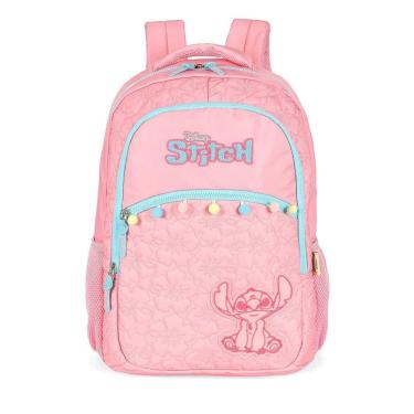 Imagem de Mochila de Costas Luxcel Stitch Atoalhado Rosa