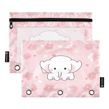 Imagem de Wassud Cute Elephant Pacote com 2 Pastas de Fichário Pastas de Bolso com 3 Furos, Pasta Organizadora de Fichários para Casa, Escritório