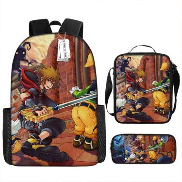 Imagem de Conjunto de mochilas Kingdoms Hearts Cartoon Kids School, 3 unidades