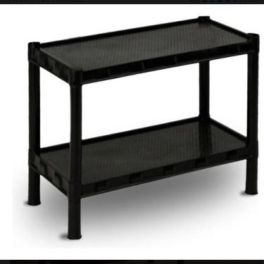 Imagem de Estante organizadora flexa 2 prateleiras preta - show do plastico