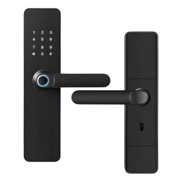 Imagem de Fechadura Eletronica Digital Porta Biometria Wifi Senha App Tuya Chave
