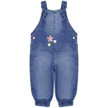 Imagem de Jardineira Infantil Look Jeans Moletom Jeans - UNICA - G-Feminino