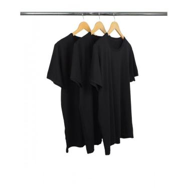 Imagem de Kit Sortido 3 Camisetas Masculinas de Algodão Premium Básica Lisa-Masculino