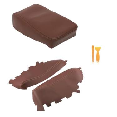 Imagem de DAGIJIRD Tampa de apoio de braço e tampa de painel de porta de substituição para console central de couro para Toyota Avalon 2013-18