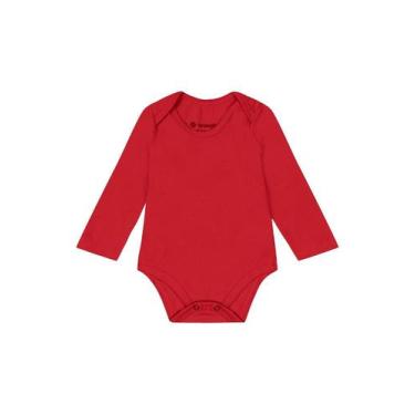 Imagem de Body bebê unissex manga longa em cotton Brandili-Vermelho, Vermelho, R
