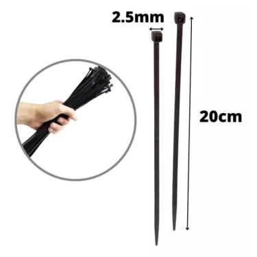 Imagem de 100x Abraçadeira Nylon Cinta Plástica Enforca Gato 2,5x200mm