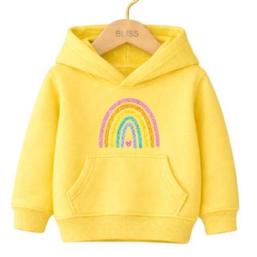 Imagem de Moletom Canguru Infantil Estampa Arco Iris 1016 Confortável Casual Dia