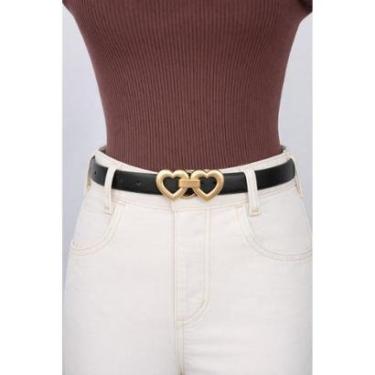 Imagem de Cinto Double Heart D Bell Outelet Fashion Preto-Feminino