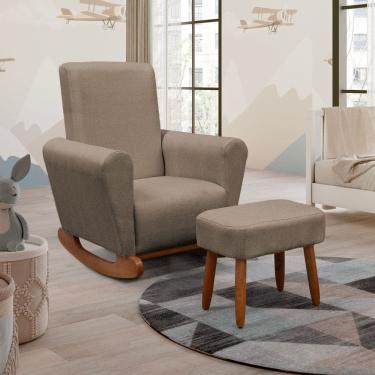 Imagem de Poltrona Amamentação Balanço Livía com Puff