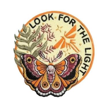 Imagem de Patch Bordado De Traça Luminosa Termocolante, Emblema De Animal Da Nat