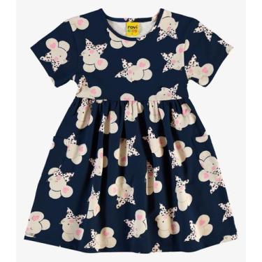 Imagem de Vestido em Meia Malha Rovi Kids Azul, 6, Azul