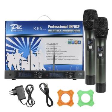 Imagem de Microfone Sem Fio Duplo De Mão Uhf Lm-258u Lexsen 2 Bastões