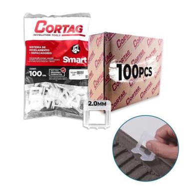 Imagem de Kit Espaçador Nivelador Smart Com 100 ou 500 Pçs Cortag 1.0MM a 3.0MM 