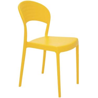 Imagem de Cadeira Plástica Sem Braços Tramontina Sissi Amarelo Encosto