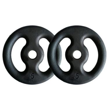 Imagem de Kit Com 02 Anilhas De Ferro Fundido De 5kg