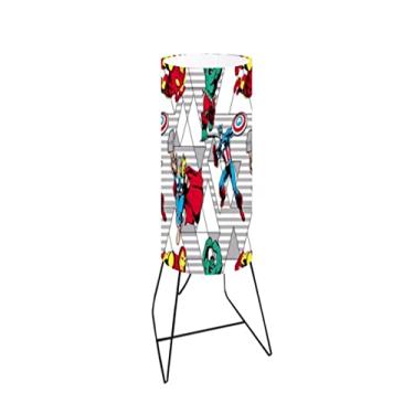 Imagem de Abajur Mesa Preto Tubo 64cm Cúpula Ø18 Cores Diversas Md1087