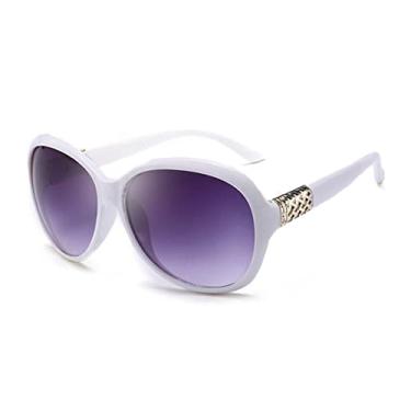 Imagem de Óculos de Sol Vintage Redondo Feminino Retro Designer Clássico Óculos de Sol Moda Moldura Grande Gradiente Feminino Óculos de Sol, Branco, Outros