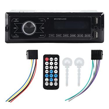 Imagem de Reprodutor de MP3 do Carro, Rádio USB Duplo Bluetooth Estéreo Transmissor FM Bluetooth para Carro com Botões de Toque e Luzes Coloridas de Entretenimento do Receptor Estéreo