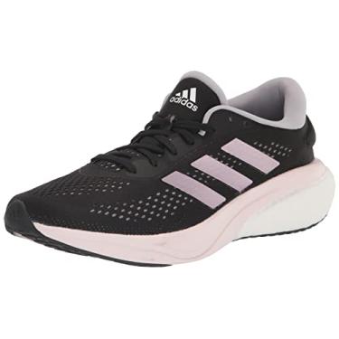 Imagem de adidas Tênis de corrida feminino Supernova 2, Preto/roxo fosco metálico/quase rosa, 10