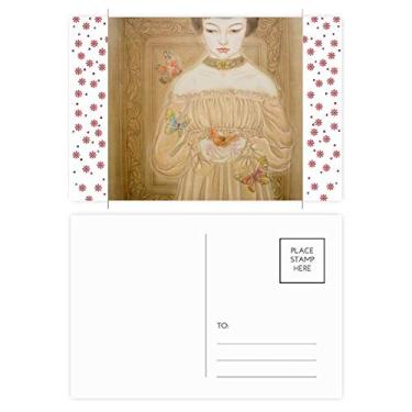 Imagem de Vestido de Borboleta Beleza Pintura Chinesa Natal Natal Celebração Cartão Postal Cartão Bênção