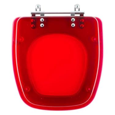 Imagem de Assento Sanitário Poliester Fit Vermelho Translucido para vaso Celite