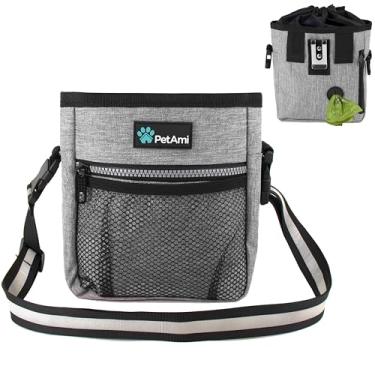 Imagem de Bolsa de Treat para Cachorro PetAmi | Bolsa de Treino para Cachorro com Alça de Ombro na Cintura, Dispensador de Bolsa de Cocô e Tigela Dobrável | Bolsa de Treat Training para Doces, Kibbles, Brinquedos para Animais de Estimação | 3 Maneiras de UsoPetAmi One Size cinza PET-TB01