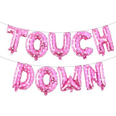 Imagem de Football Party Supplies Kit - Touchdown Letter Foil Balloons Banner for Birthday, Gameday Football Sport Birthday Balloon Party Decoration Suppliers (TOUCH DOWN Pink Heart)