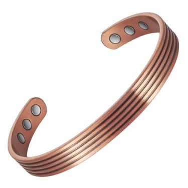 Imagem de EnerCoppeX Pulseira magnética de cobre para mulheres - Joias Detox com ímã Gauss 3500, pulseira ajustável (Tipo-4)