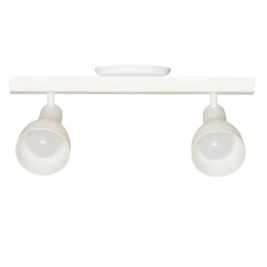 Imagem de Luminária Trilho Spot Duplo Com Canopla 2 Lâmpadas Direcionáveis E27 Cor:Branco