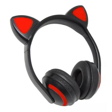 Imagem de Fone Gatinho Com Fio Com Led Infantil Unisex Gata Linda - DMK