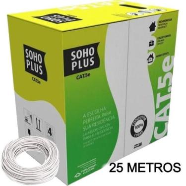 Imagem de 25 Metros de Cabo Rede Lan Utp Cat5e Furukawa Sohoplus U/UTP,  BRANCO