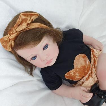 Imagem de Bebê Reborn Menina Original Cabelo Fio a Fio - Mundo Azul e Rosa