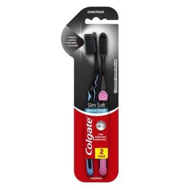 Imagem de Escova Dental Colgate Slim Soft Black 2 Unidades