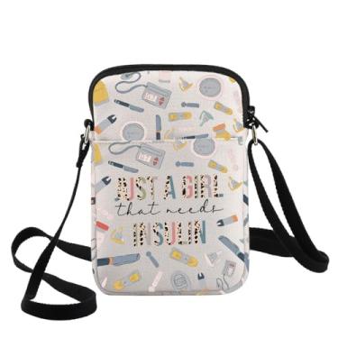 Imagem de G2TUP Bolsa tiracolo de insulina para diabetes presentes de conscientização de diabetes Just A Gil That Needs Insulin Bolsa de ombro Kit de suprimentos para diabéticos, Just Needs Insulin Cb, Medium