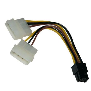 Imagem de Cabo Adaptador Pci-e 2x4 Molex Para 1x6 Pinos Placa De Video - Alloyse