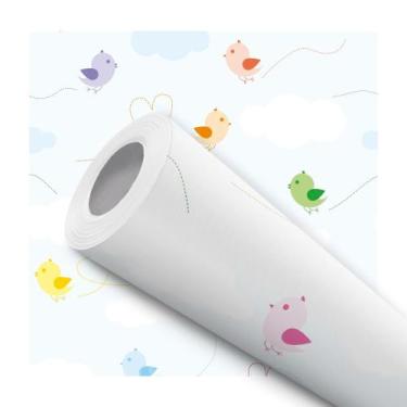 Imagem de Papel de Parede Vinílico Passaros Infantil Quarto 5m - Signmaq, 5 Metr
