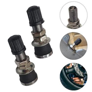 Imagem de Par 2 Bico Para Pneu Sem Câmara Moto Ferro Reforçado Tr4062 - BRAMAIS