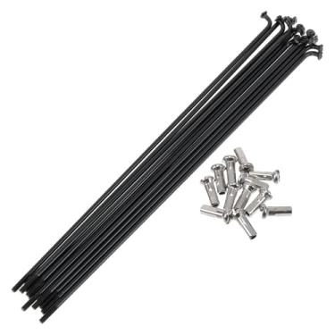 Imagem de A ABSOPRO Raios de bicicleta 14G 160 mm de comprimento para bicicleta Raios de roda de bicicleta aço inoxidável 304 preto 1 conjunto