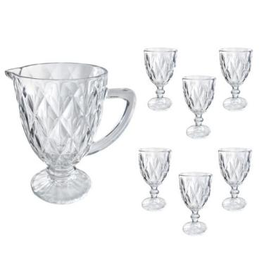 Imagem de Jogo de 6 taças 330ml com jarra de vidro 1,2 litros - Casita