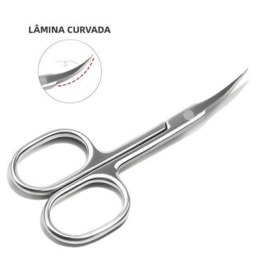 Imagem de Tesoura Curvada De Aço Inoxidável Para Unhas, Tesoura Afiada Para Mani