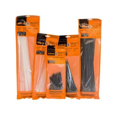 Imagem de Abraçadeira Nylon Branca / Preta Foxlux com 100un, 200x3,5 Preto
