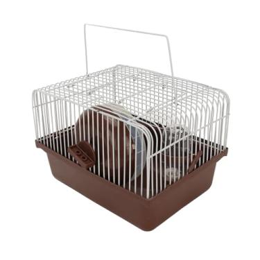 Imagem de Gaiola Pequena para Animais de Estimação, Gaiola de Hamster, Casa Pequena Portátil Com Roda, Garrafa de água, Tigela de Comida, Feito de Material Premium, Fácil de Limpar,