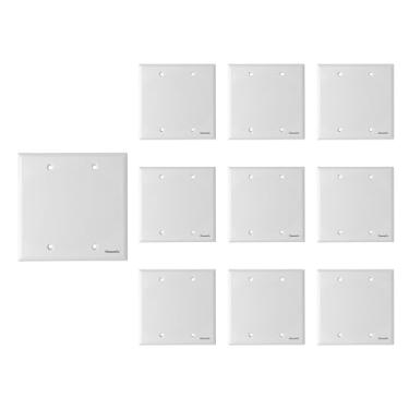 Imagem de ChaosssCo Placa de parede única em branco de 2 faixas para capa de interruptor de tomada e decorativa, branca (pacote com 10)