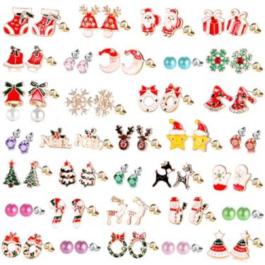 Imagem de 33 pares de brincos de desenho animado de aço inoxidável para meninas - Conjunto de brincos coloridos hipoalergênicos, misture e combine brincos fofos para adolescentes, crianças, acessórios de