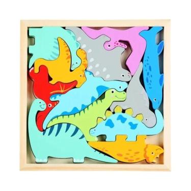 Imagem de Quebra-Cabeça de Madeira 3D Educacional para Bebês - Desenhos Animados