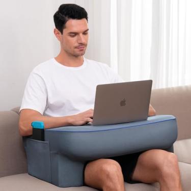 Imagem de Almofada de leitura, almofada de mesa de colo para laptop, almofadas de leitura de espuma viscoelástica para jogos, travesseiro de descanso de braço para ler, trabalhar, fazer crochê, jogar ou sentar