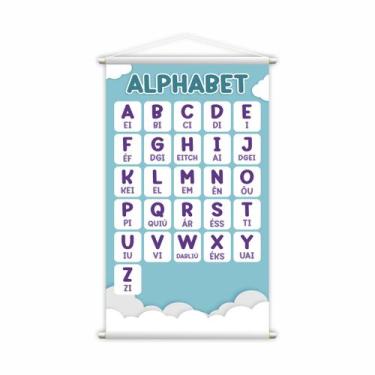 Imagem de Alfabeto em Inglês Banner Escolar Pedagógico 80x50cm - PlimShop
